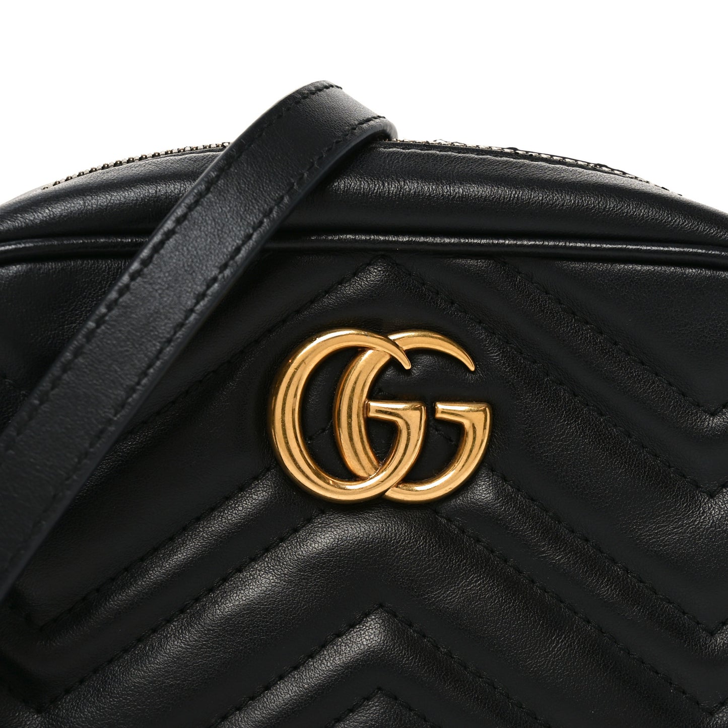 Calfskin Matelasse Mini GG Marmont Chain Shoulder Bag Black