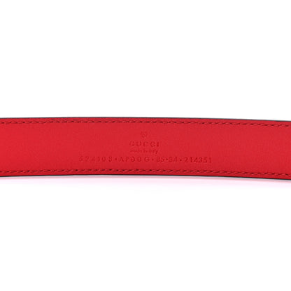 Gucci Moon Calfskin Torchon Double G 25mm Belt 85 34 Hibiscus Red 3 of 5