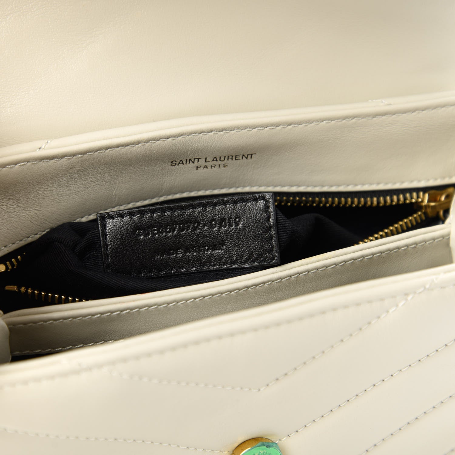 Saint Laurent Calfskin Y Quilted Monogram Toy Loulou Crossbody Bag Ivory 9 of 11
