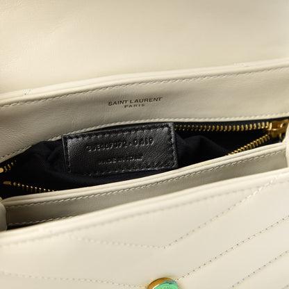 Saint Laurent Calfskin Y Quilted Monogram Toy Loulou Crossbody Bag Ivory 9 of 11