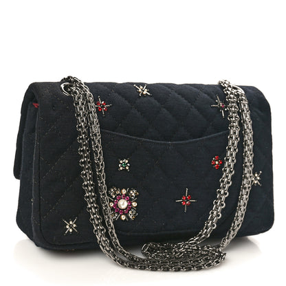 Chanel Jersey Quilted Embellished 2.55 Reissue 225 Flap Black 3 of 9