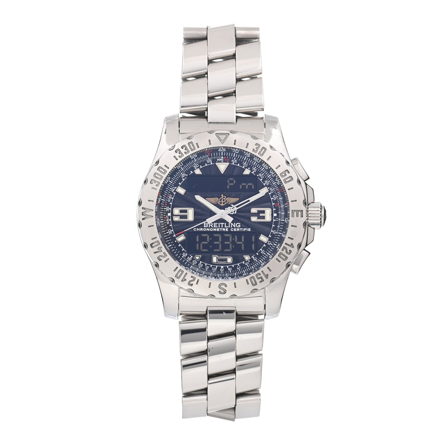 Breitling Stainless Steel 43.5mm Airwolf Digital Quartz Watch Blue A78363 1 of 4