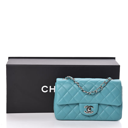 Chanel Lambskin Quilted Mini Rectangular Flap Turquoise 11 of 11