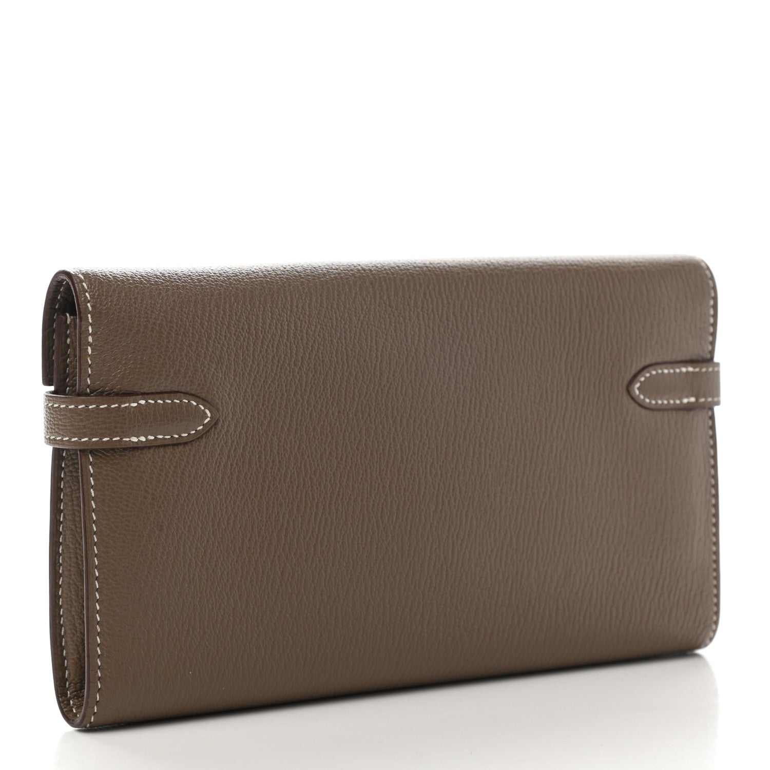 Hermes Chevre Mysore Kelly Longue Wallet Etoupe 3 of 6