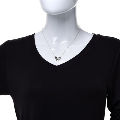 Tiffany Sterling Silver 18K Rose Gold Return to Tiffany Love Bugs Butterfly Pendant Necklace 2 of 6