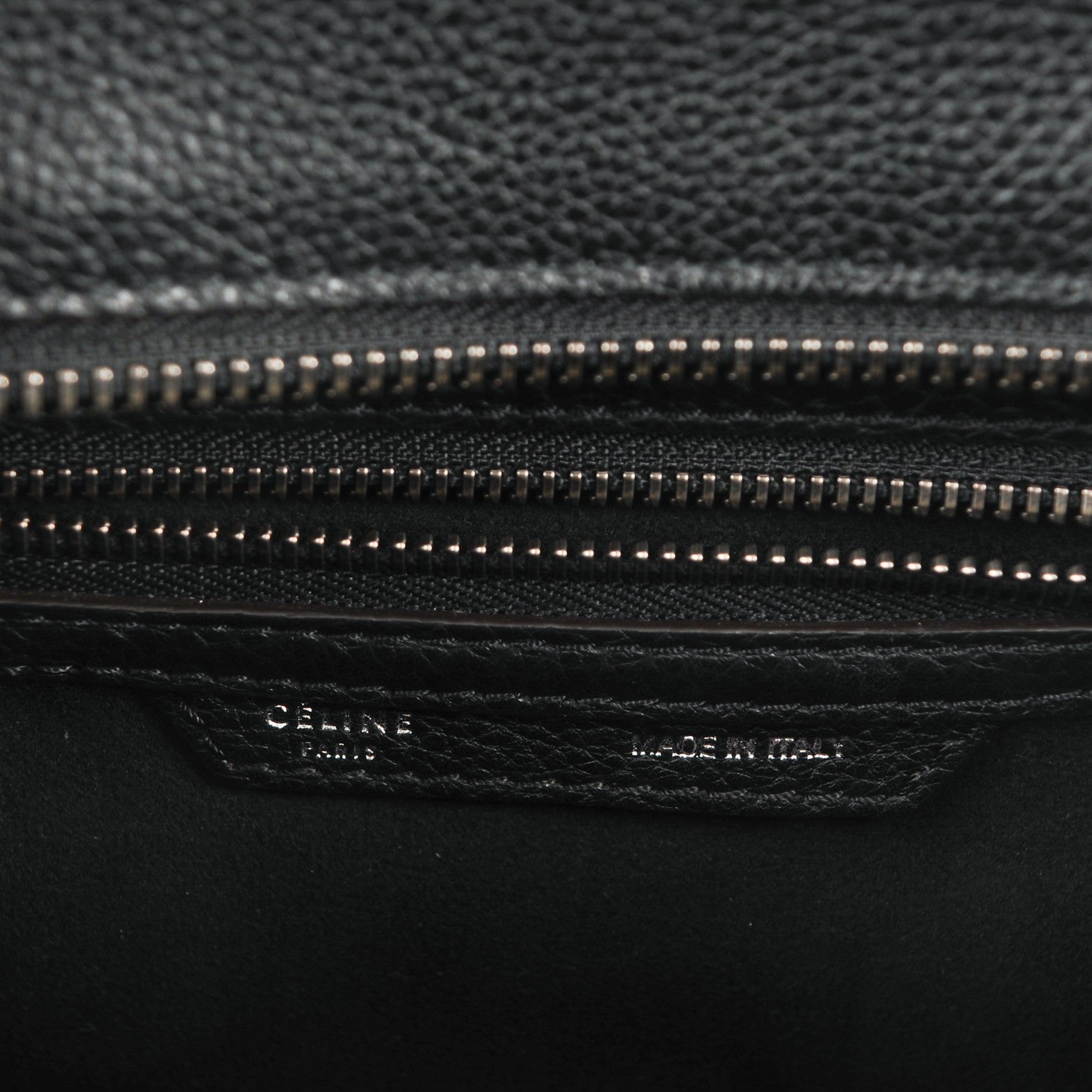Celine Drummed Calfskin Micro Luggage Black 6 of 8