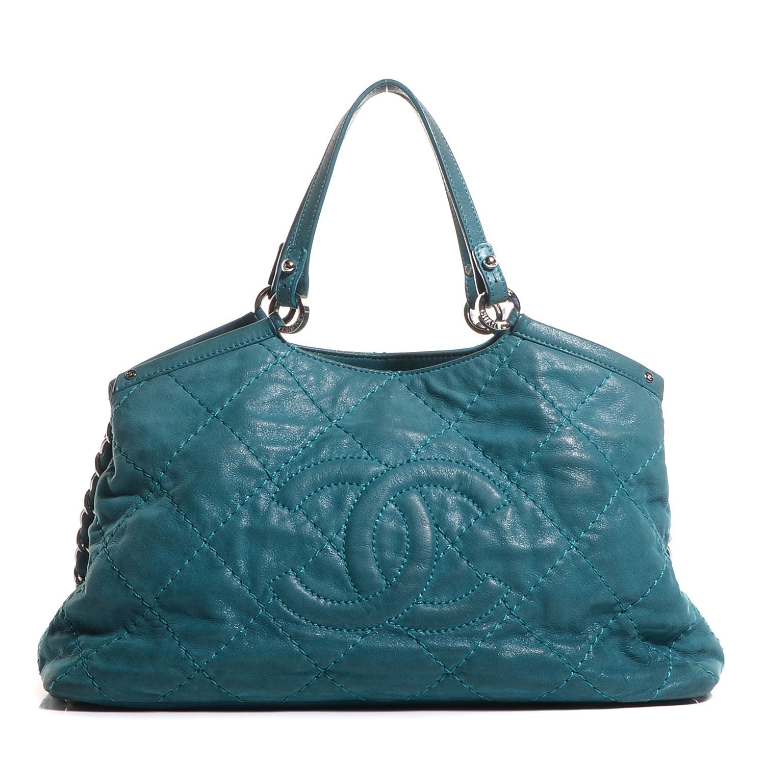 Chanel Iridescent Calfskin Quilted Small Sea Hit Turquoise 1 of 7