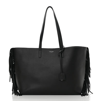 Saint Laurent Calfskin Large Fringe Shopping Tote Black 3 of 12