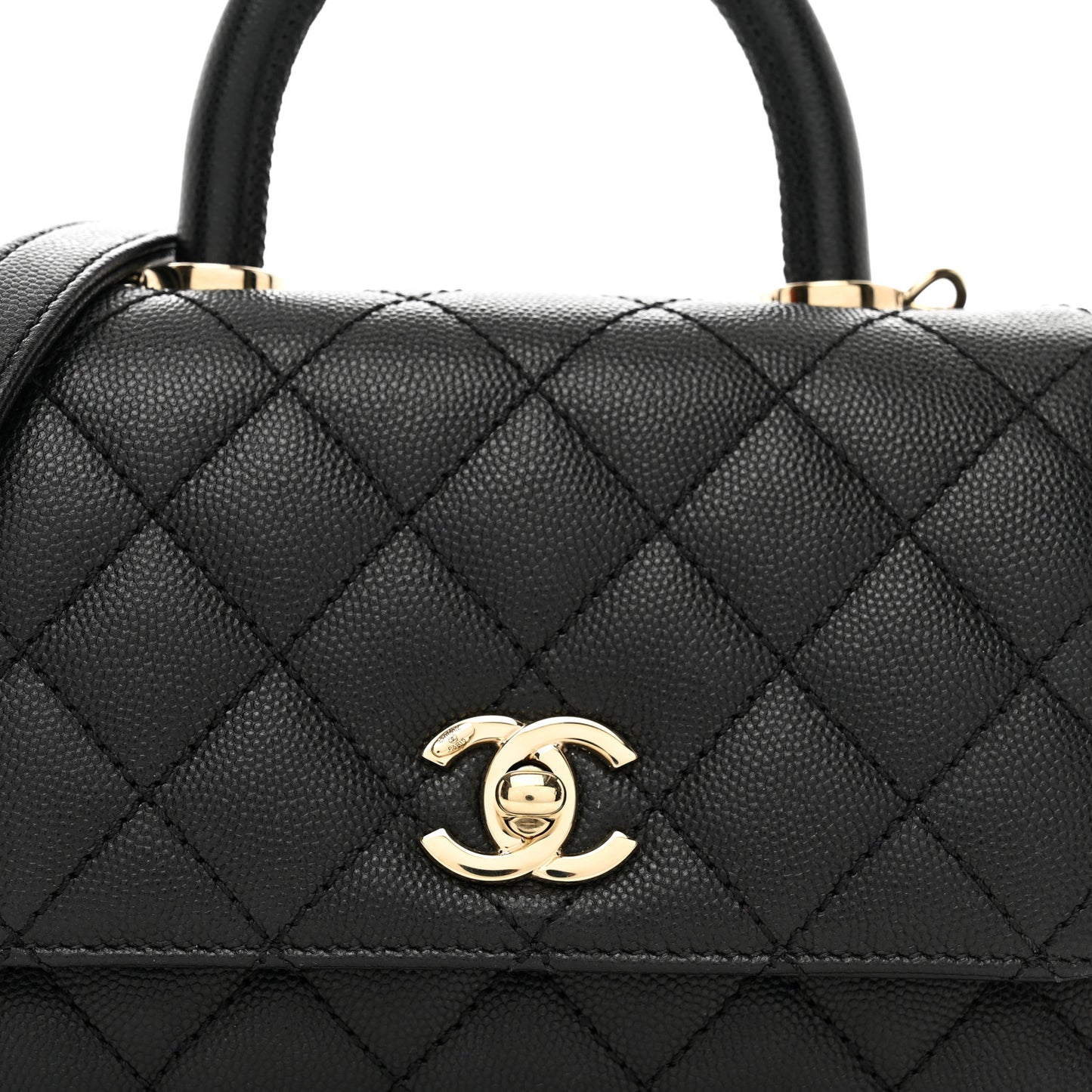 Caviar Quilted Extra Mini Coco Handle Flap Black