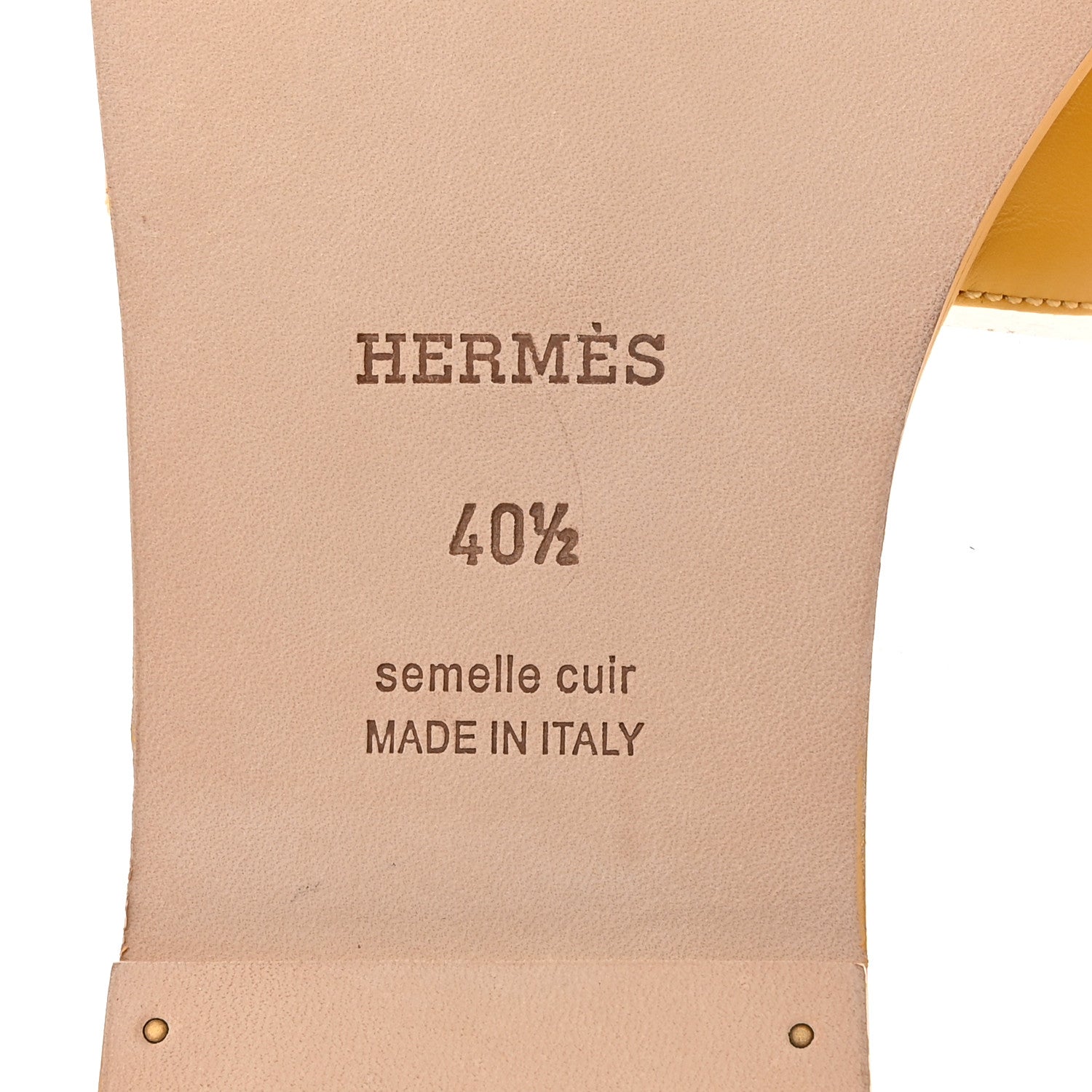 Hermes Box Calfskin Oran Sandals 40.5 Jaune Citron 8 of 9