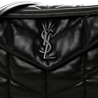 Saint Laurent Lambskin Quilted Monogram Monochrome Small Loulou Puffer Chain Satchel Black 8 of 10