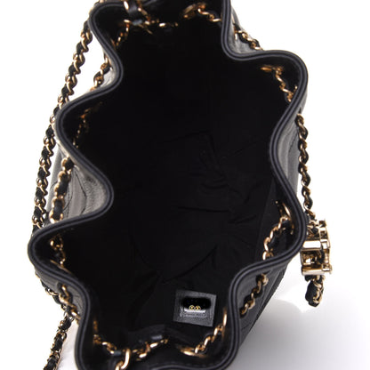 Chanel Calfskin Mini Drawstring CC Bag Black 5 of 12