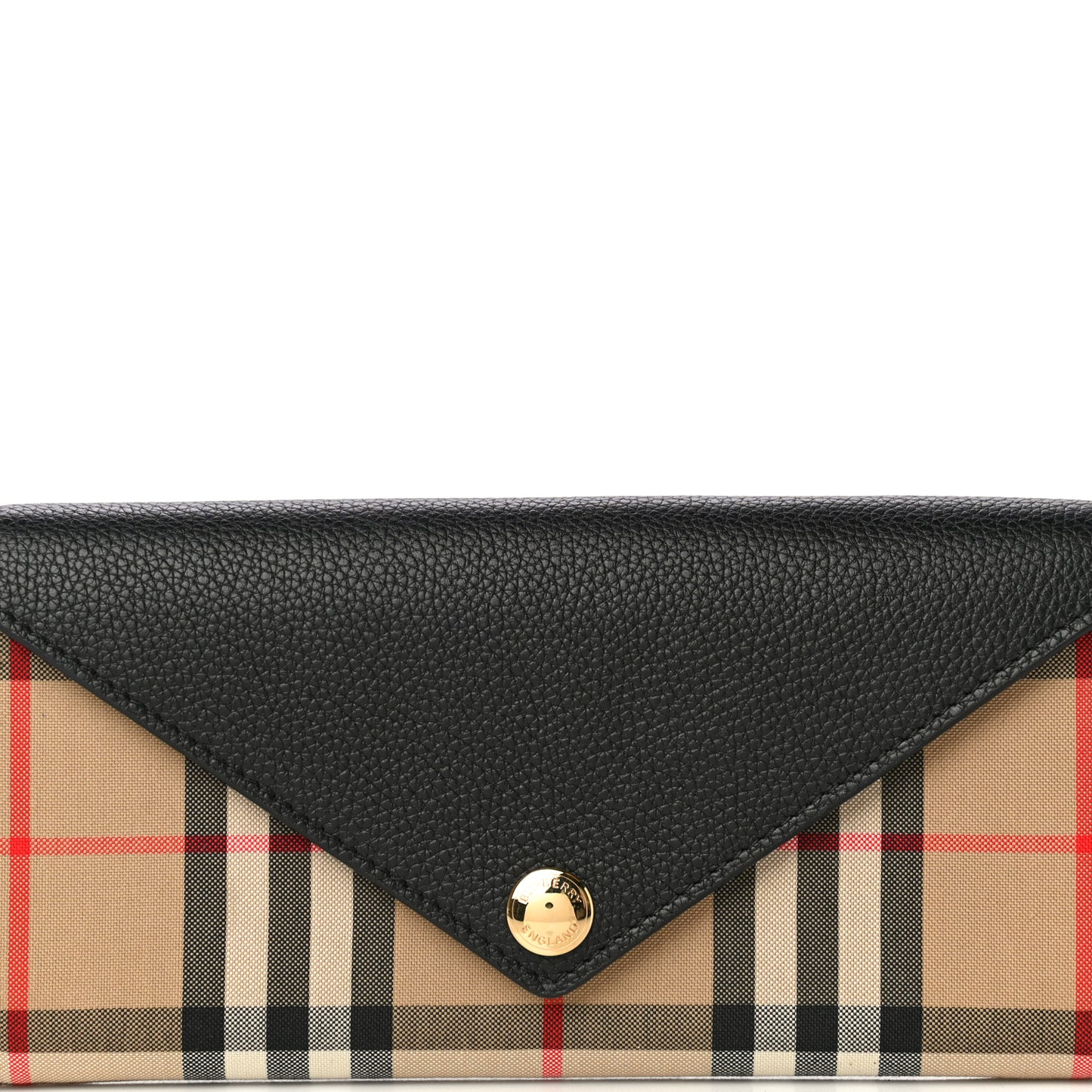 Vintage Check Grain Calfskin Halton Wallet Black