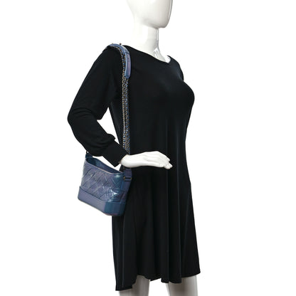 Chanel Iridescent Aged Calfskin Quilted Small Gabrielle Hobo Blue 2 of 10
