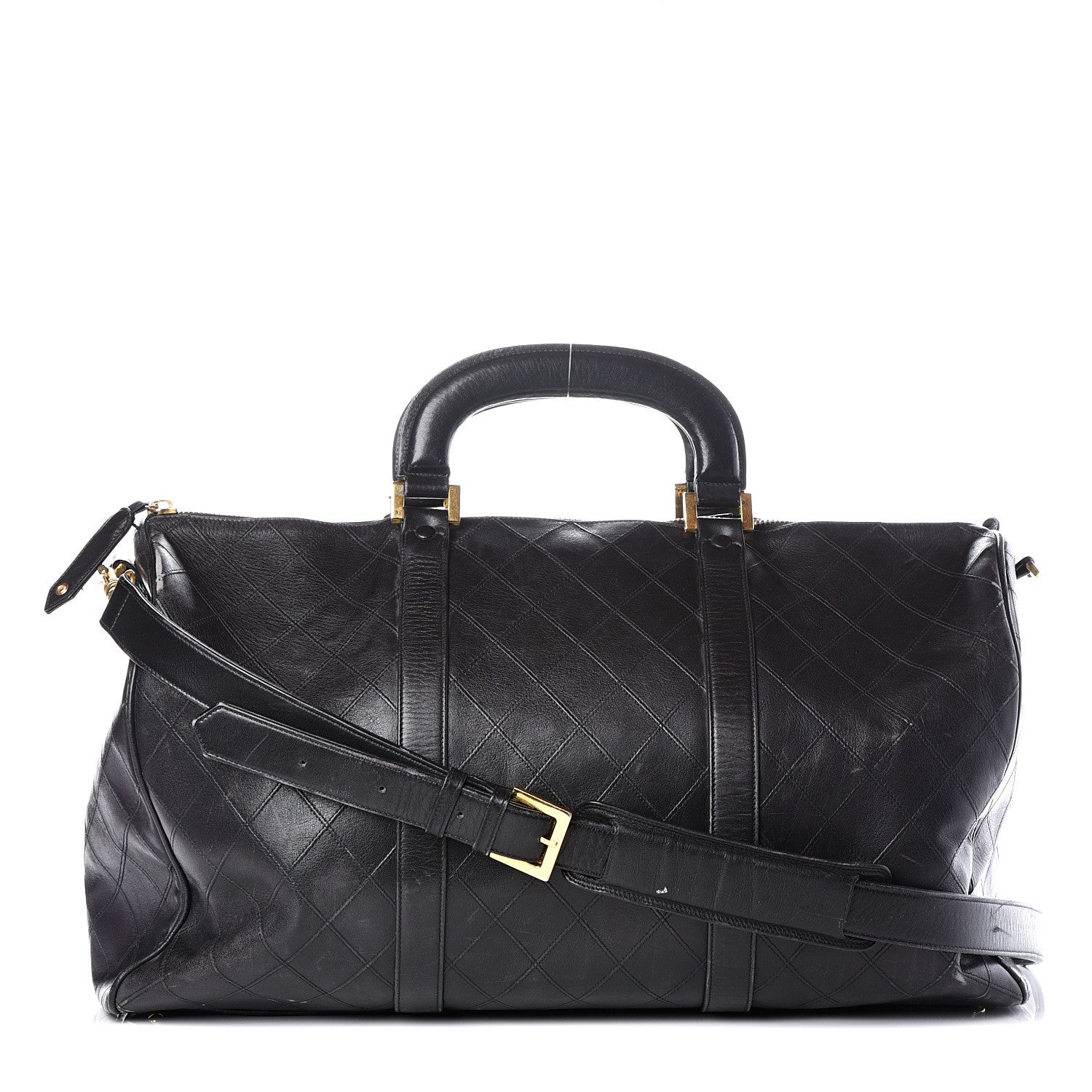 Chanel Calfskin Stitched Duffel Bag Black 1 of 21