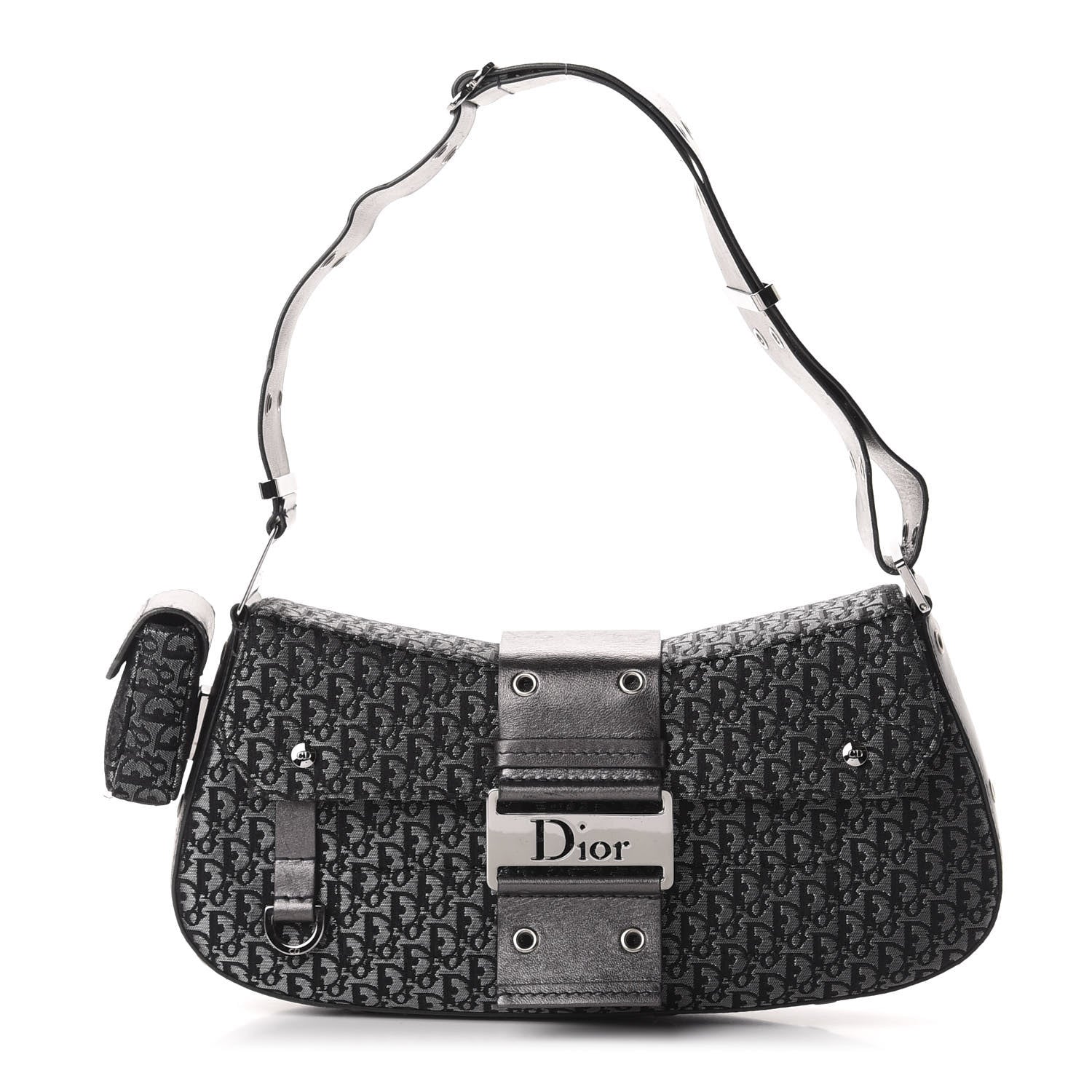 Christian Dior Metallic Monogram Street Chic Shoulder Bag Black 1 of 13