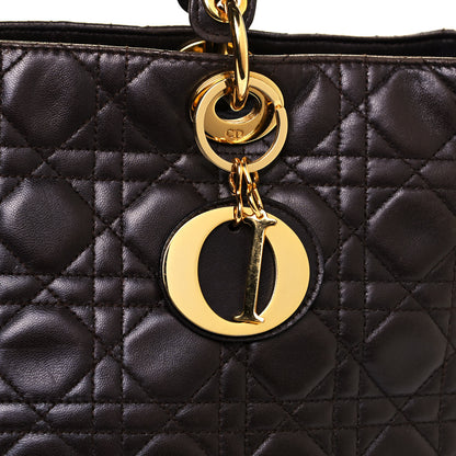 Christian Dior Lambskin Cannage Large Lady Dior Dark Brown 17 of 20