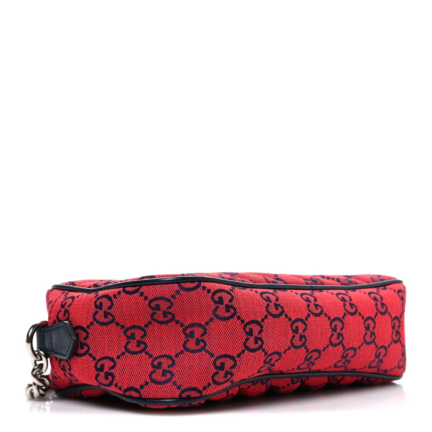 Gucci Monogram Multicolor Matelasse Diagonal Small GG Marmont Chain Shoulder Bag Red Blue 4 of 10