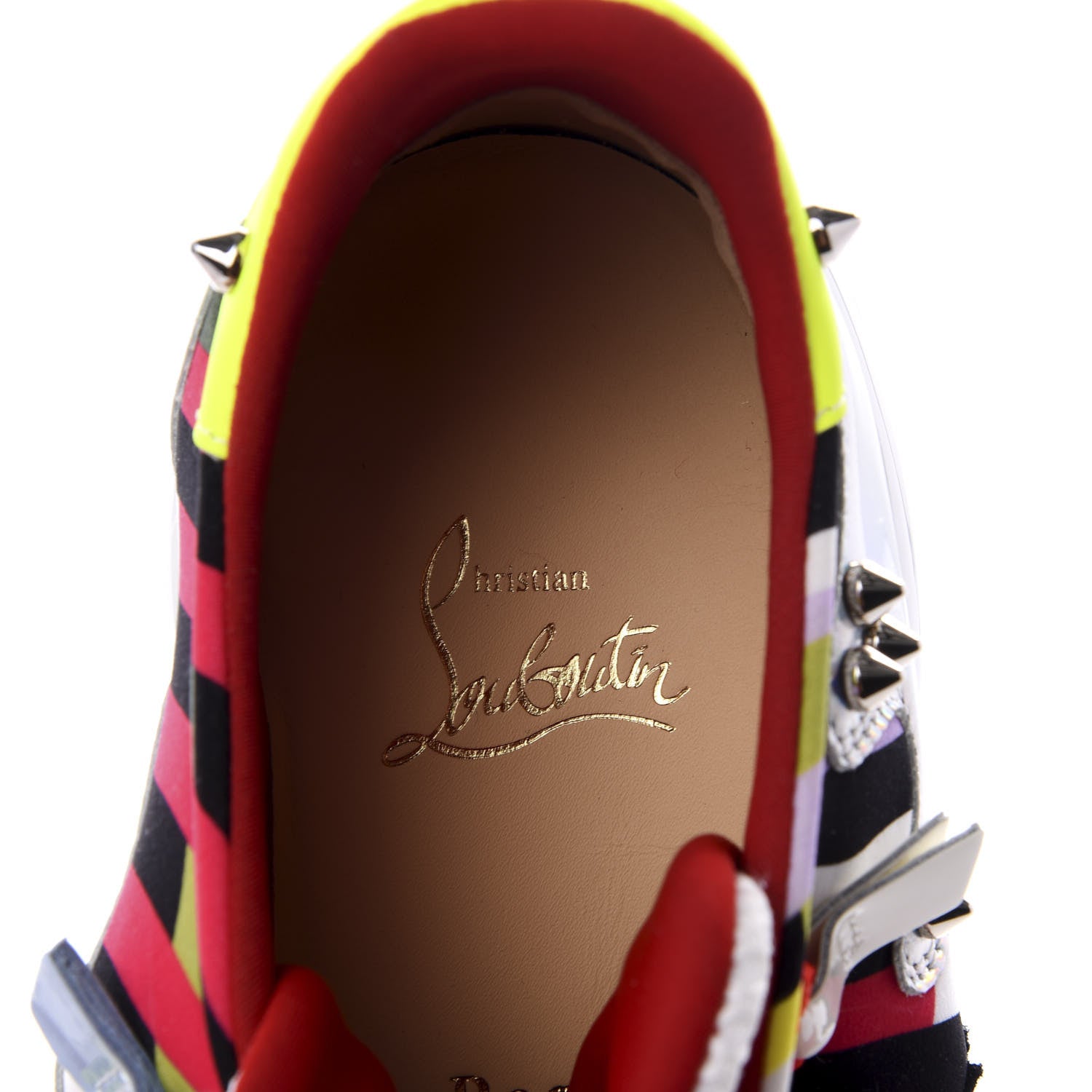 Christian Louboutin Neoprene Specchio Laser Donna Red Runner Spike Flat Sneaker 36.5 Multicolor 8 of 10