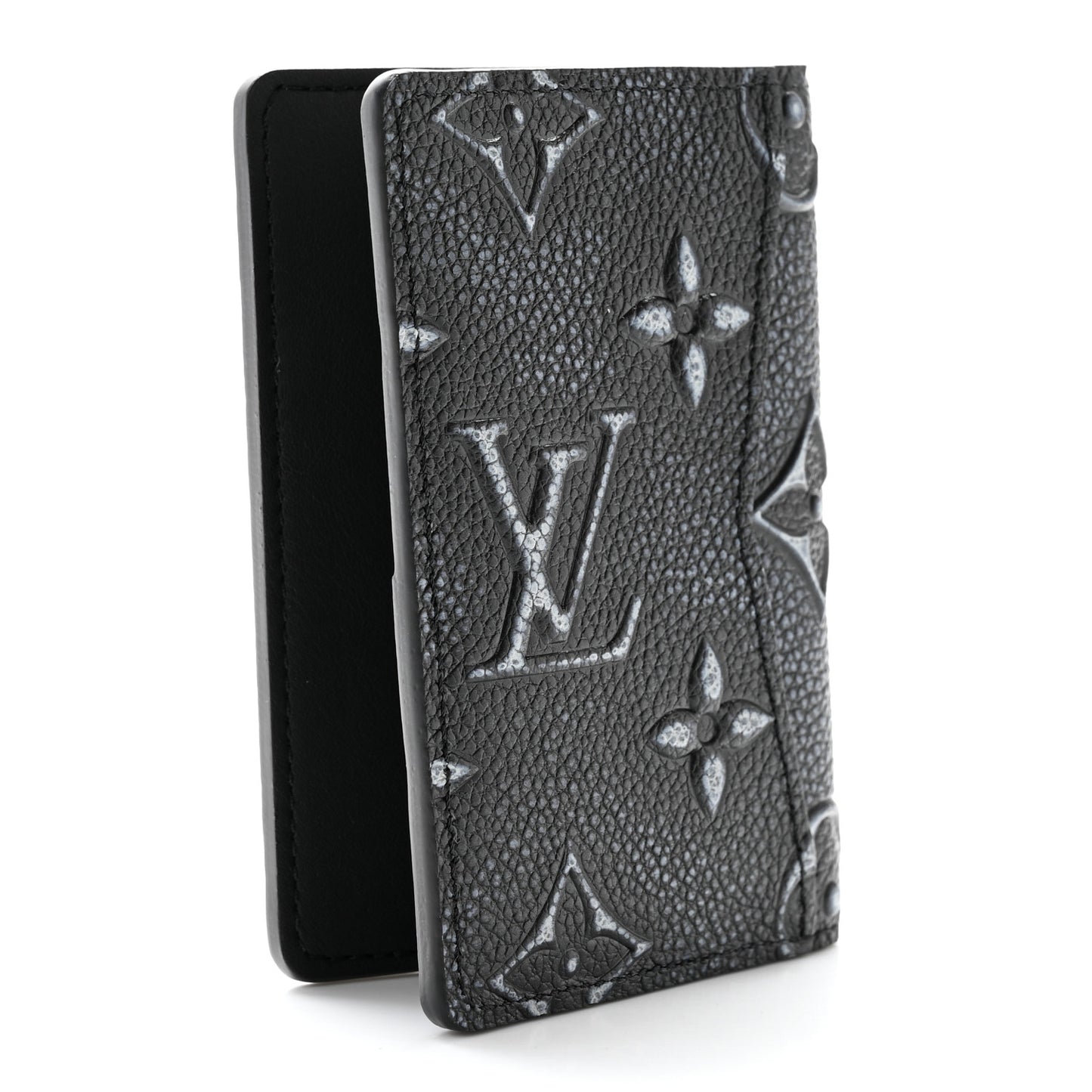 Faded Calfskin Monogram Pocket Organizer Charcoal