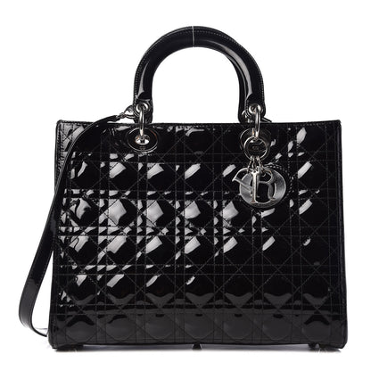 Christian Dior Patent Cannage Large Lady Dior Black 1 of 15