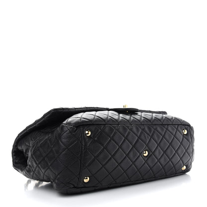 Chanel Calfskin Quilted XXL Travel Flap Bag Black 4 of 10