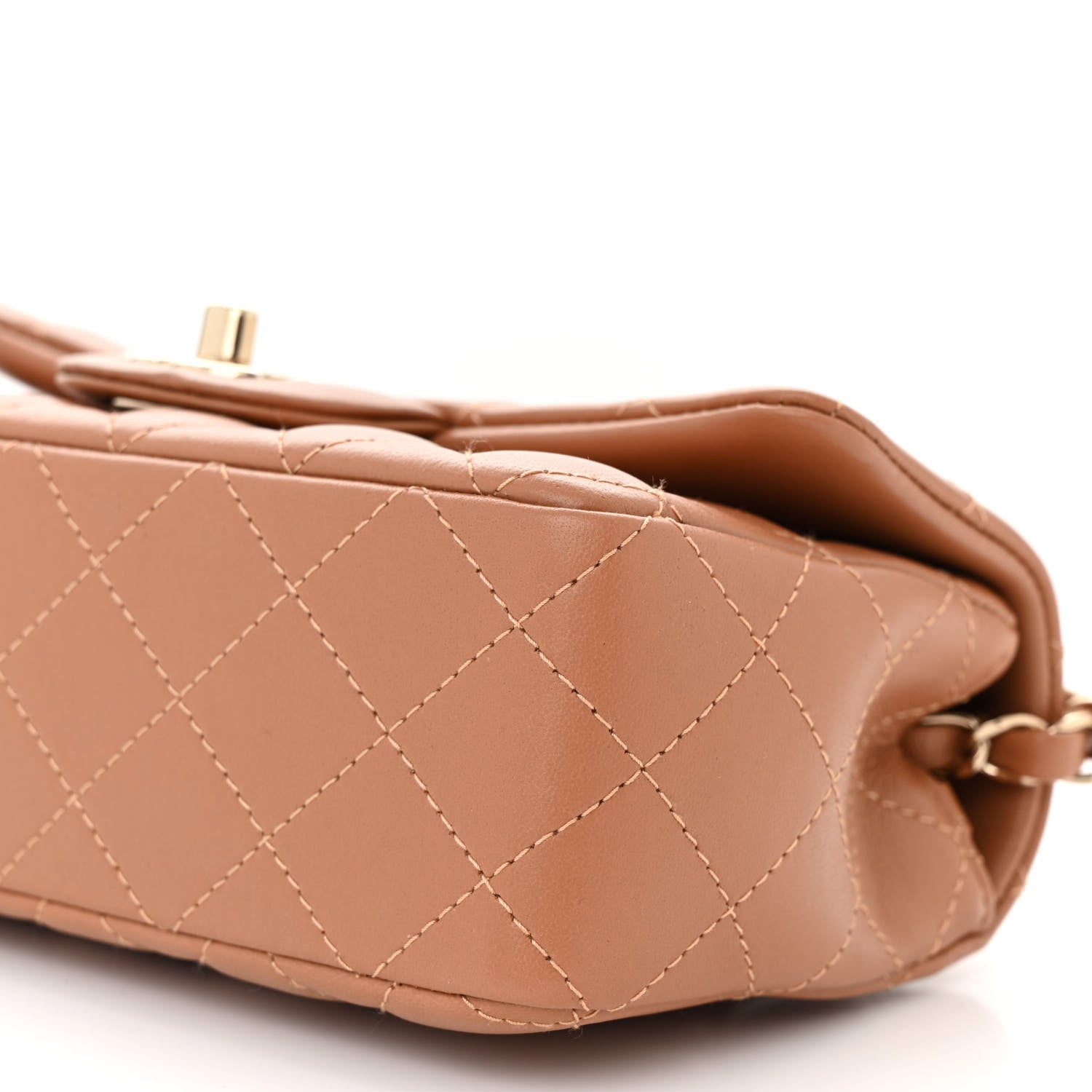 Chanel Lambskin Quilted Mini Rectangular Flap Brown 10 of 10