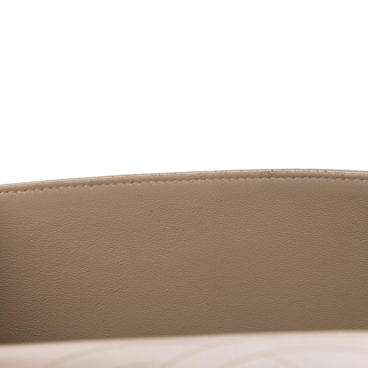 Patent Quilted Jumbo Double Flap Beige