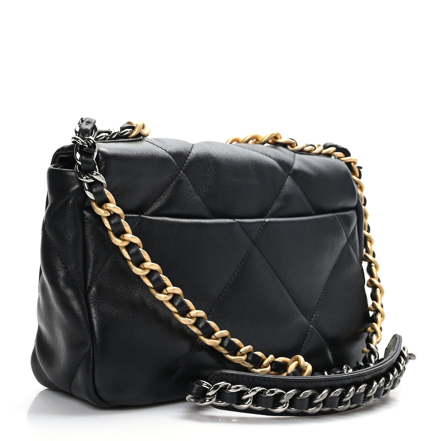 Lambskin Quilted Medium Chanel 19 Flap Black