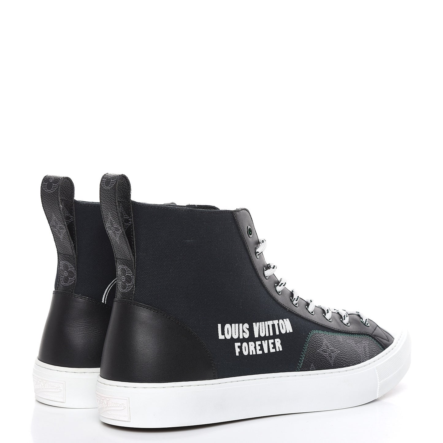 Canvas LV Forever Mens Tattoo Sneaker Boots 11 Black