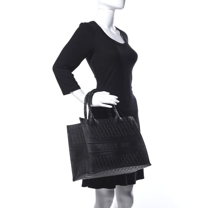 Christian Dior Oblique Calfskin Embossed Medium Book Tote Black 2 of 9
