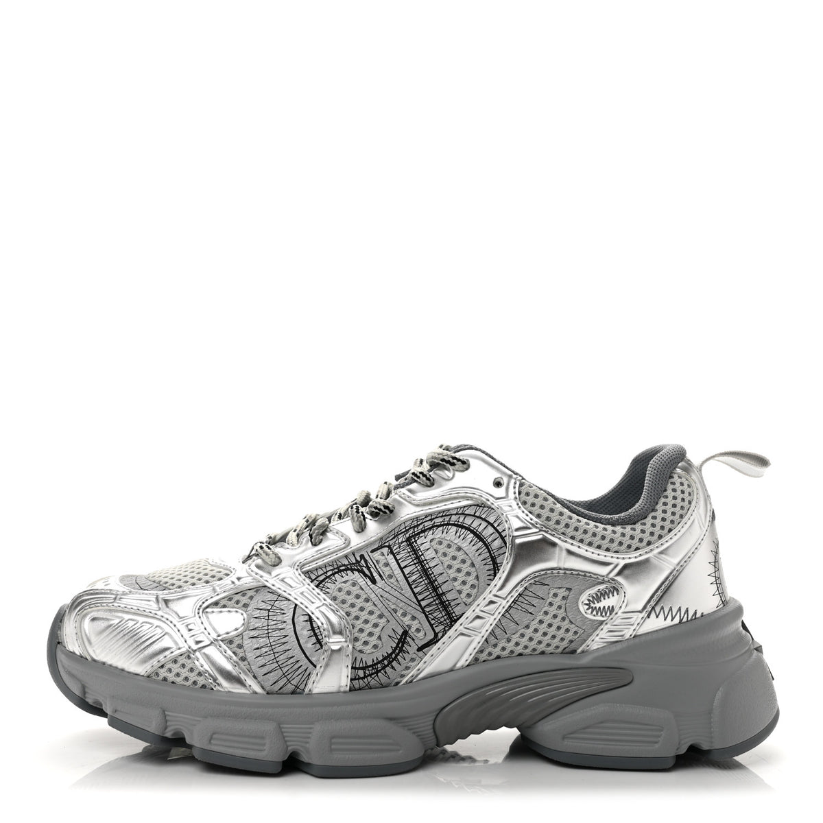 Christian Dior Technical Mesh Dior Chrono Sneakers 38.5 Silver 1 of 10