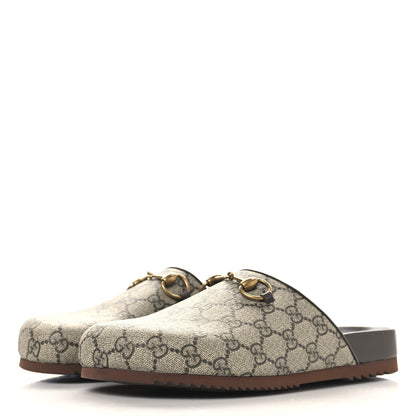 Gucci GG Supreme Monogram Miro Soft Calfskin Womens Horsebit Slippers 39.5 Beige Ebony New Acero 4 of 10