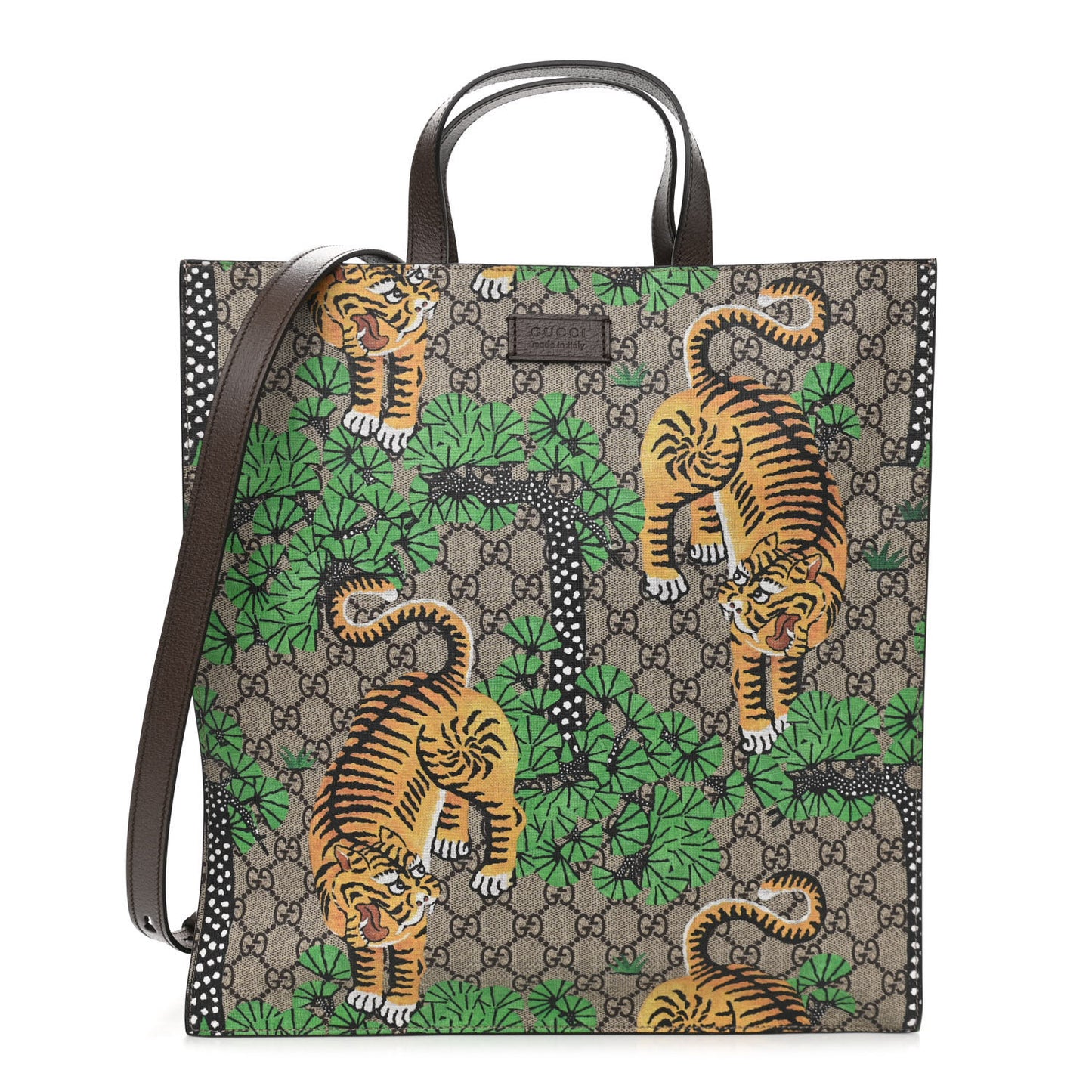 GG Supreme Monogram Bengal Vertical Tote Beige Yard