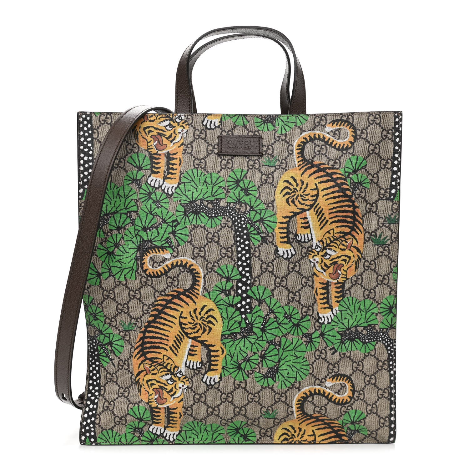 Gucci GG Supreme Monogram Bengal Vertical Tote Beige Yard 1 of 9