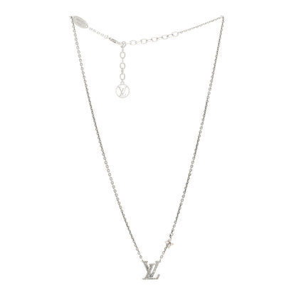 Louis Vuitton Metal Crystal LV Iconic Necklace Silver 3 of 7