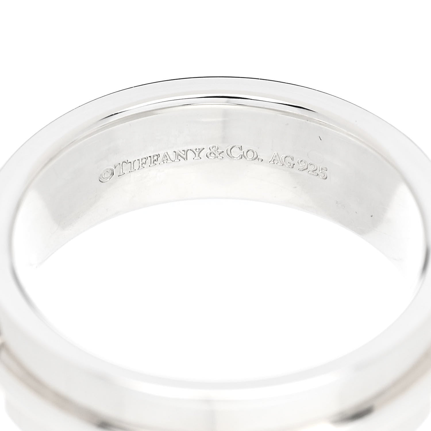 Tiffany Sterling Silver T Wide Ring 52 6 4 of 5