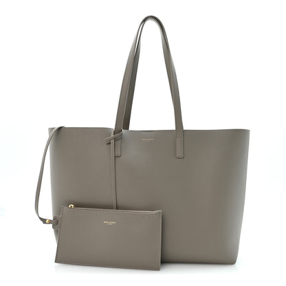 Saint Laurent Calfskin Large Shopping Tote Oyster Gray 3 of 12