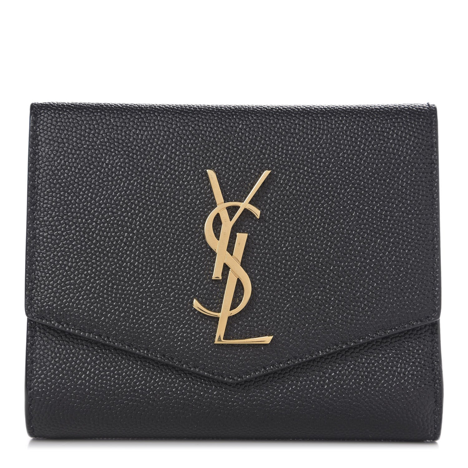 Saint Laurent Grain De Poudre Monogram Bi-Fold Wallet Black 1 of 6