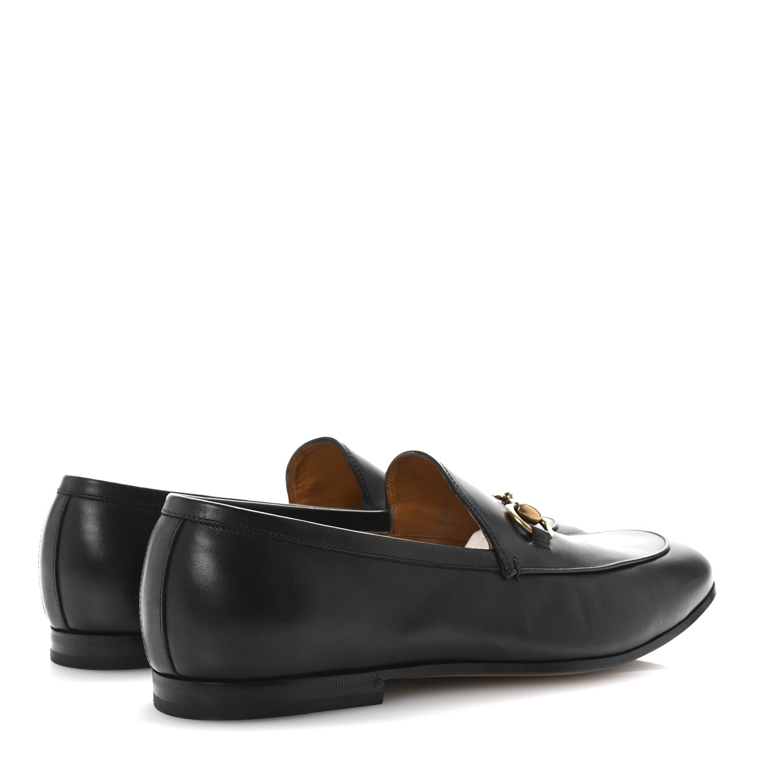 Gucci Betis Glamour Calfskin Horsebit Mens Jordaan Loafers 9 Black 5 of 10