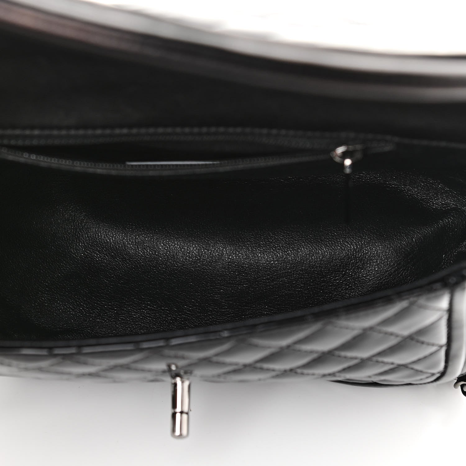 Chanel Lambskin Patent Classic Twist Crescent Flap Bag Black 5 of 12