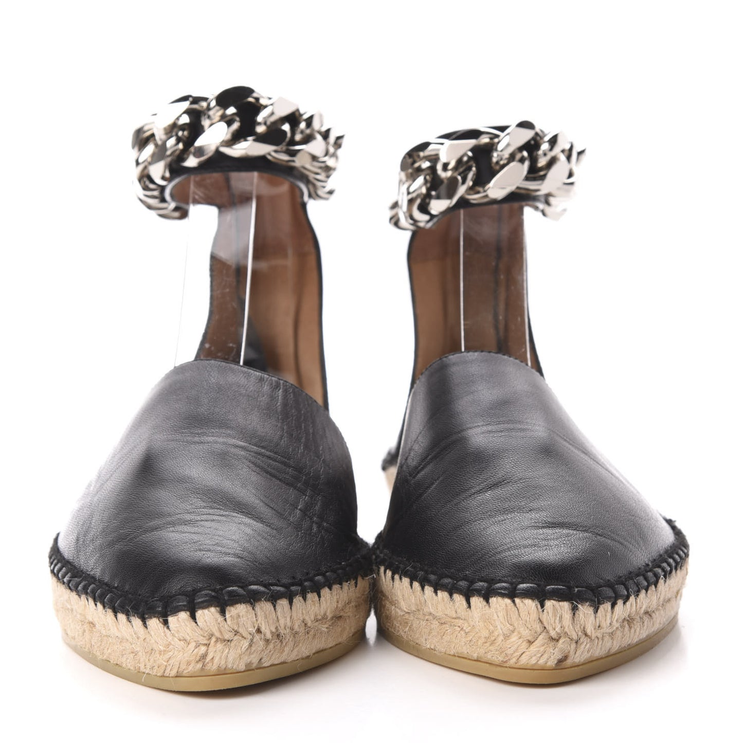 Lambskin Ankle Chain Maremma Espadrilles 38 Black
