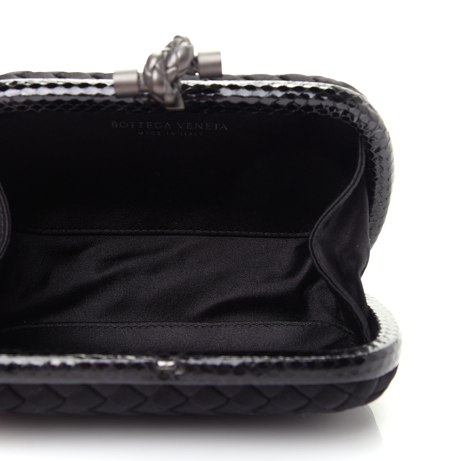 Bottega Veneta Satin Intreccio Impero Ayers Knot Clutch Black 5 of 8
