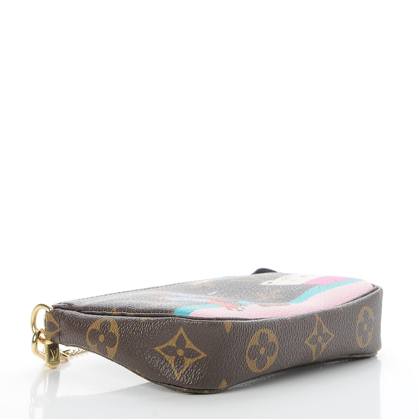 Monogram 2016 Christmas Animation Mini Pochette Accessories Rose Ballerine