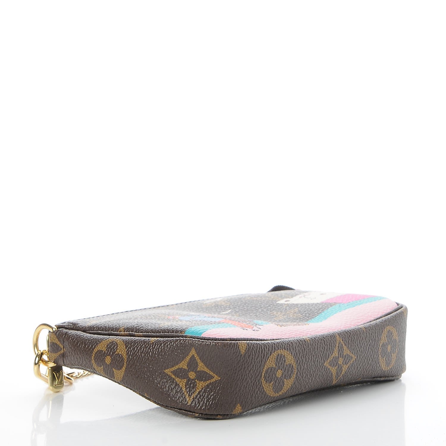Louis Vuitton Monogram 2016 Christmas Animation Mini Pochette Accessories Rose Ballerine 4 of 7