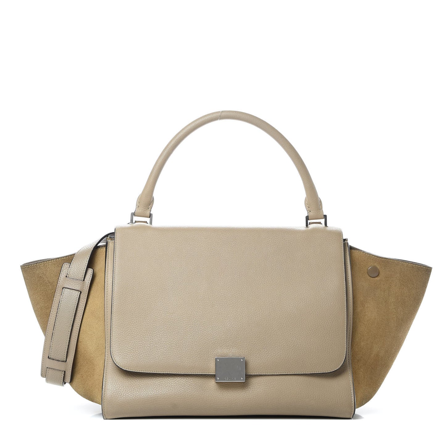 Drummed Calfskin Suede Medium Trapeze Dune