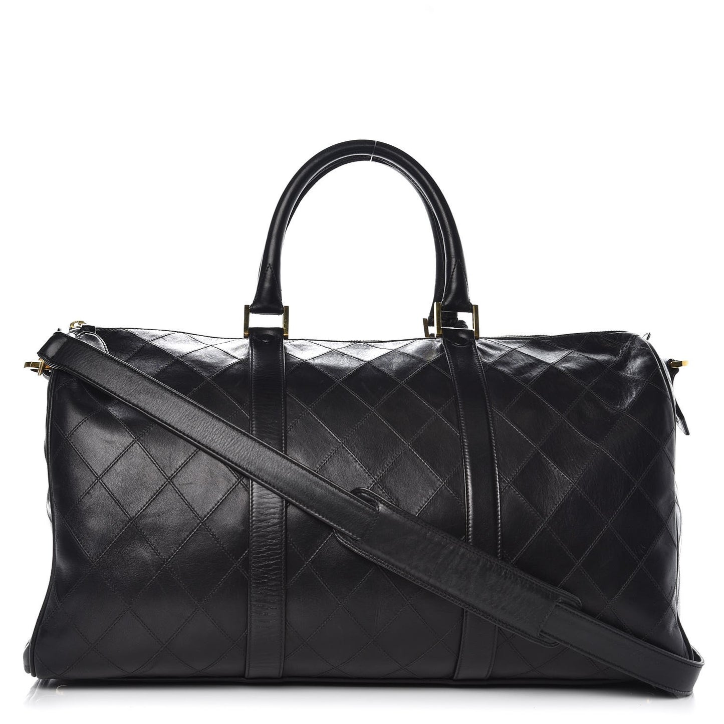 Calfskin Stitched Duffel Bag Black