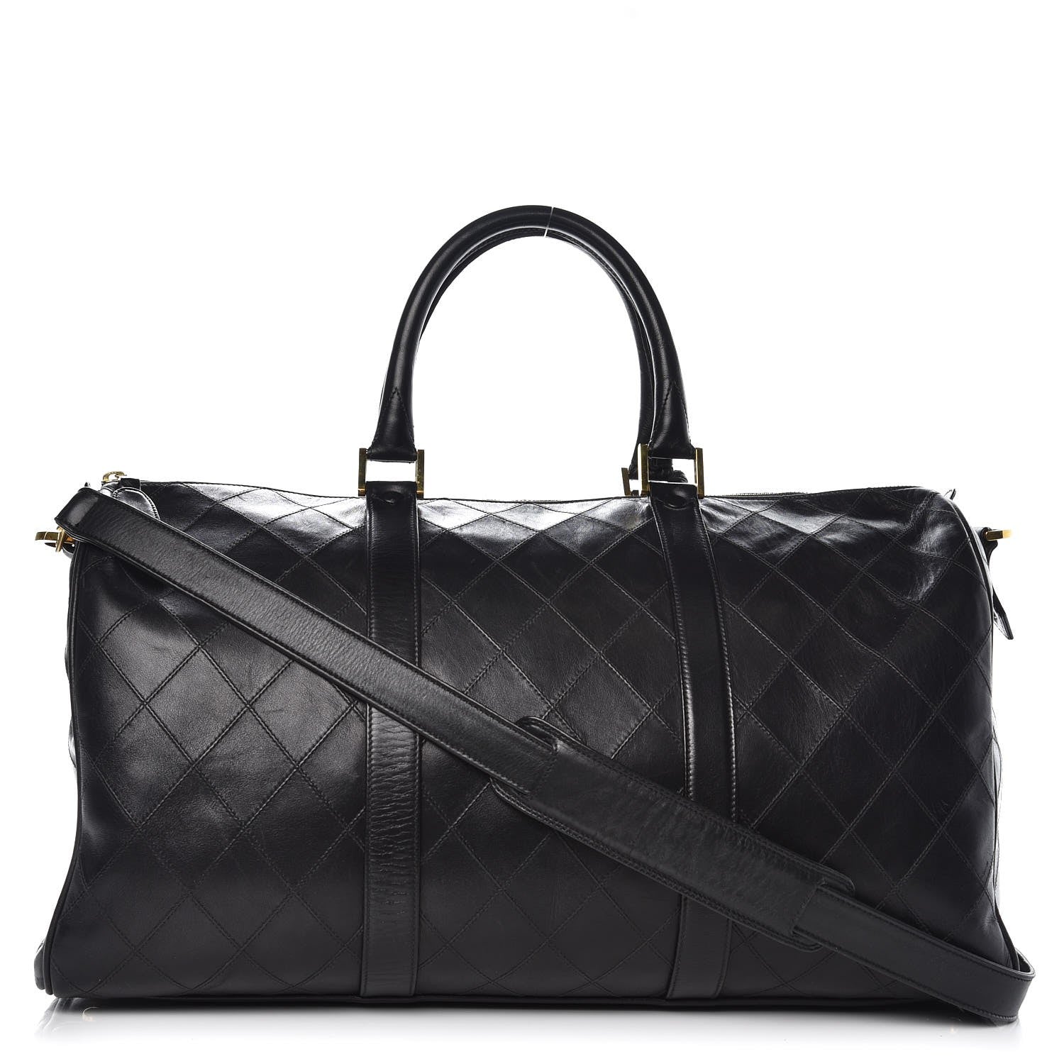 Chanel Calfskin Stitched Duffel Bag Black 1 of 14