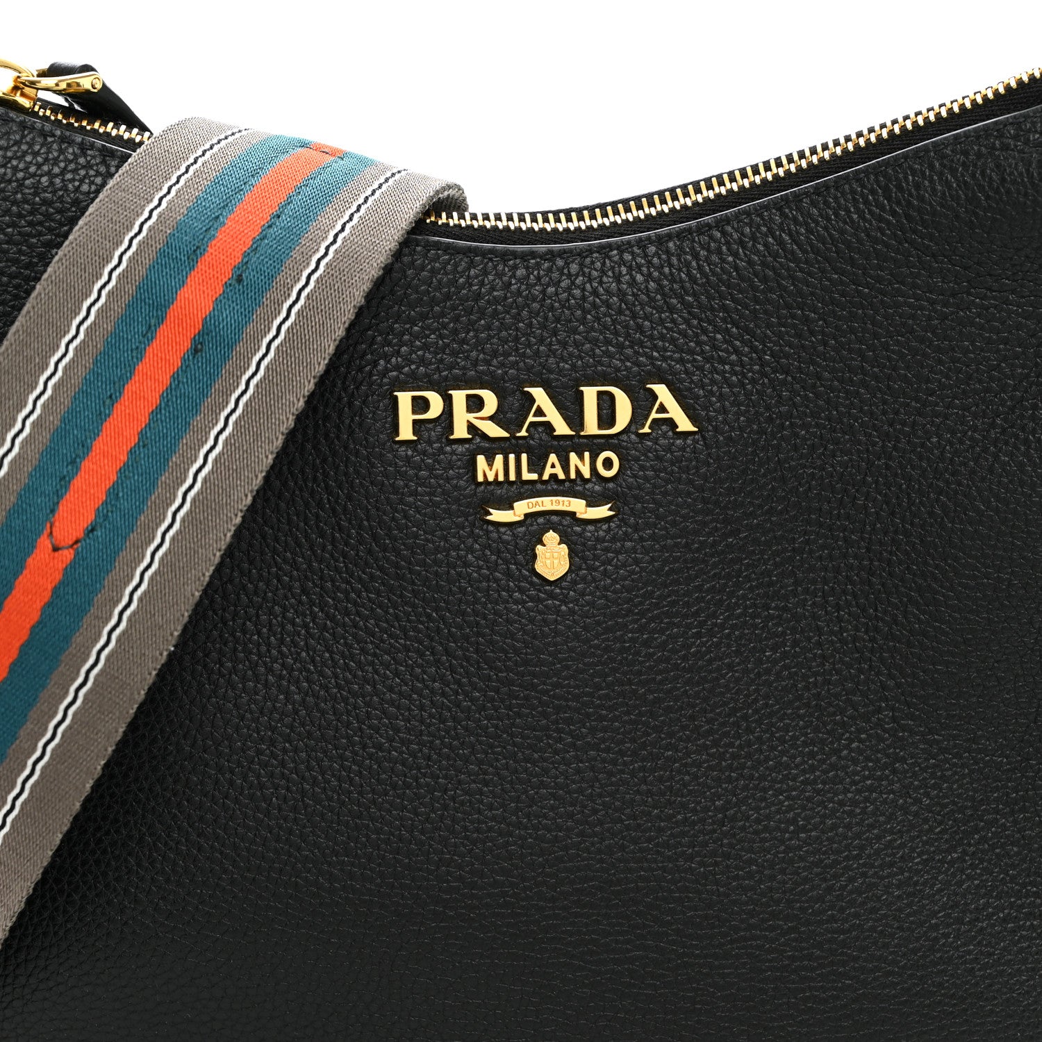 Prada Vitello Phenix Small Zippered Messenger Hobo Black 8 of 10