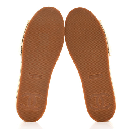 Chanel Tweed Patent Calfskin Logo Mules 36 White 5 of 9